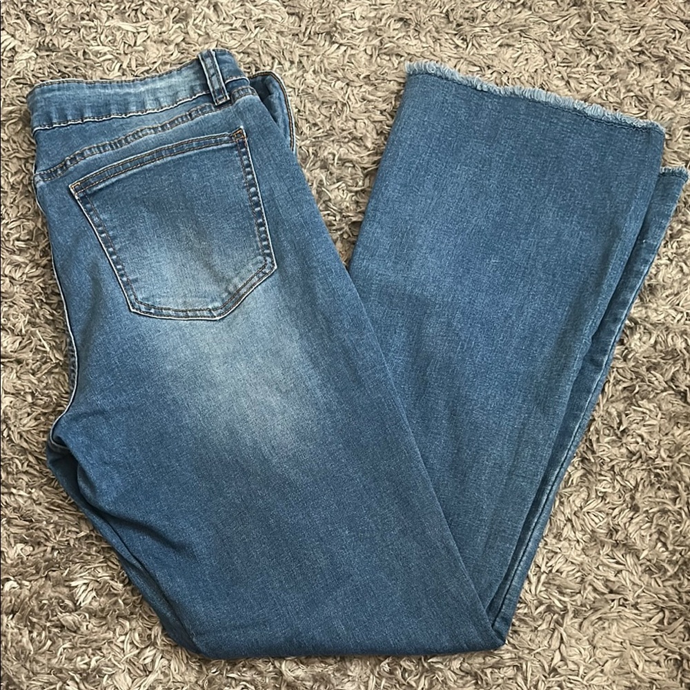 Chic Blue Flare Wide Leg Jeans